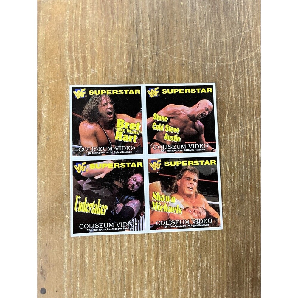 VTG WWF :  Coliseum Video Collector Crack'n Peel ~ Razer Ramon,Bret Hart,Diesel